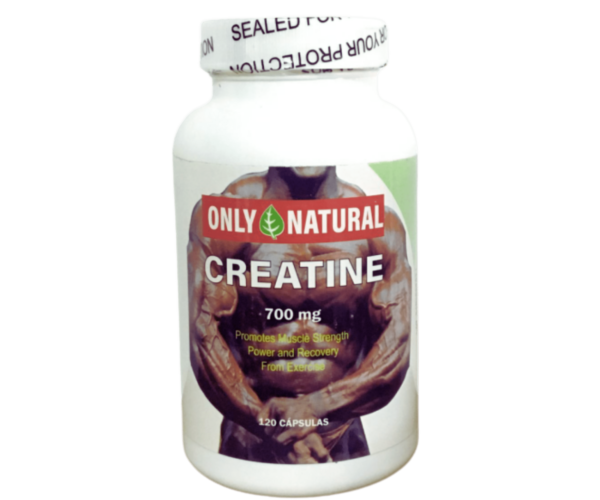 Creatina 700mg en cápsulas para mejorar el rendimiento físico y el desarrollo muscular. Aumenta la energía durante entrenamientos intensos.
