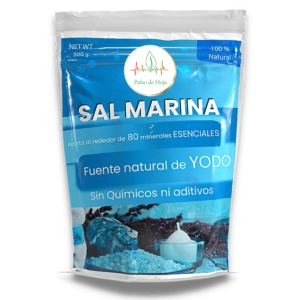 Sal marina natural sin refinar de 500g. Rica en minerales esenciales para tu cuerpo.