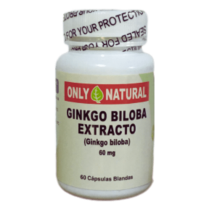 Compra Ginkgo Biloba Extracto 60mg en cápsulas blandas. Mejora la memoria, concentración y circulación cerebral de forma natural. Disponible en Pulso de Hoja.