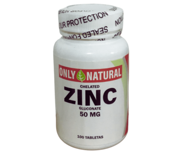 Frasco de Zinc 50 mg – Suplemento mineral para fortalecer el sistema inmunológico, la piel, el cabello y las uñas