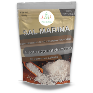La sal marina de Pulso de Hoja 100% Natural, obtenida de las hermosas costas del Ecuador siendo este un aporte de alrededor de 80 minerales esenciales. Fuente natural de yodo sin químicos ni aditivo