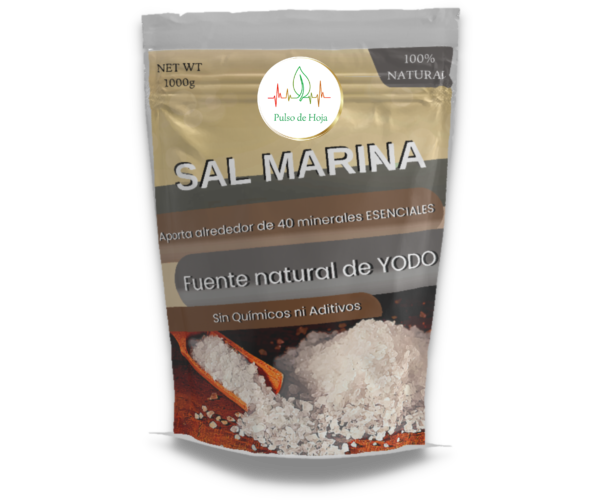 La sal marina de Pulso de Hoja 100% Natural, obtenida de las hermosas costas del Ecuador siendo este un aporte de alrededor de 80 minerales esenciales. Fuente natural de yodo sin químicos ni aditivo