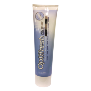 La pasta de dientes Optifresh Pro White sin flúor de Oriflame, también conocida como Optifresh con Aceites Naturales, ofrece una serie de beneficios para la salud bucal, especialmente para quienes buscan una alternativa sin flúor Beneficios: -Restauración de la blancura natural -Aliento fresco duradero -Salud bucal completa -Suavidad para encías y dientes sensibles -Sensación de limpieza profunda -Fórmula biodegradable -Libre de flúor