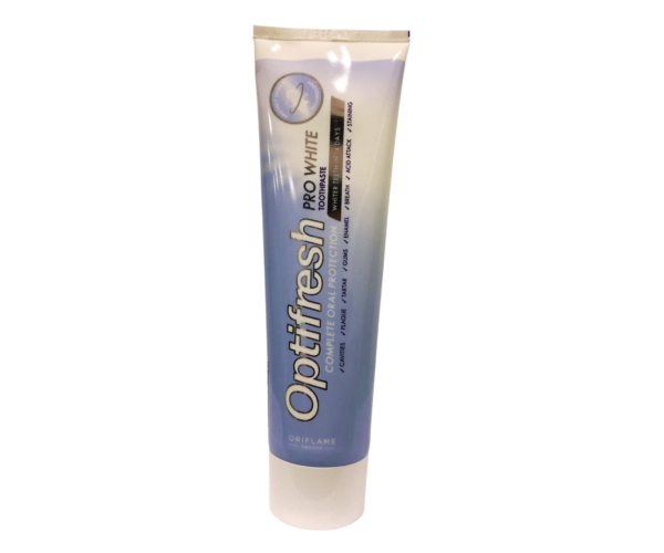 La pasta de dientes Optifresh Pro White sin flúor de Oriflame, también conocida como Optifresh con Aceites Naturales, ofrece una serie de beneficios para la salud bucal, especialmente para quienes buscan una alternativa sin flúor Beneficios: -Restauración de la blancura natural -Aliento fresco duradero -Salud bucal completa -Suavidad para encías y dientes sensibles -Sensación de limpieza profunda -Fórmula biodegradable -Libre de flúor