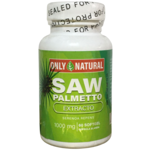 El Saw Palmetto, también conocido como palma enana americana, es una planta cuyas bayas se han utilizado tradicionalmente por sus propiedades medicinales, especialmente en la salud masculina. Un suplemento de Saw Palmetto de 1000 mg de Only Natural se enfoca principalmente en apoyar la salud de la próstata y el cabello.