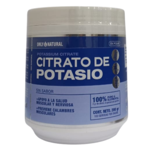 💪 Beneficios Clave del Citrato de Potasio El citrato de potasio es conocido por varios beneficios importantes para la salud, que incluyen: Salud Cardiovascular y Regulación de la Presión Arterial: Ayuda a regular la presión arterial al contrarrestar los efectos del sodio (sal). Contribuye a un ritmo cardíaco y función del corazón normales. Función Muscular y Nerviosa: Es fundamental para la contracción muscular (incluyendo el músculo cardíaco) y la transmisión nerviosa. Puede ayudar a prevenir calambres musculares.