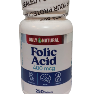 Ácido Fólico 250 tabletas (400mcg) Only Natural