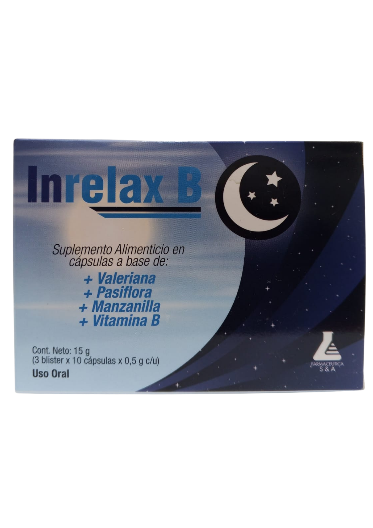 Inrelax B 30 cápsulas (15g) Farmaceutica S&A